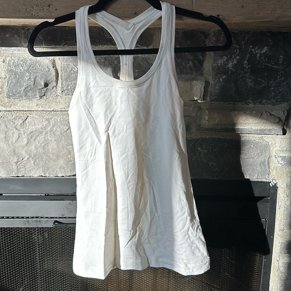 White lululemon racerback tank. No staining.